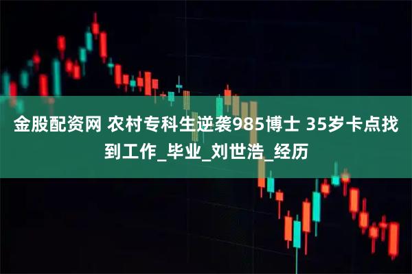 金股配资网 农村专科生逆袭985博士 35岁卡点找到工作_毕业_刘世浩_经历